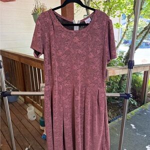 LuLaRoe Mauve Floral Midi Dress